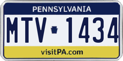PA license plate MTV1434
