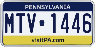 PA license plate MTV1446