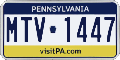 PA license plate MTV1447