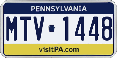 PA license plate MTV1448
