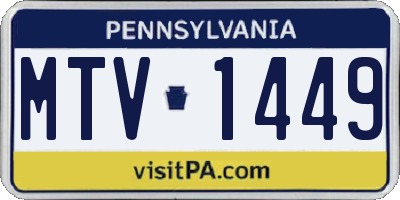PA license plate MTV1449