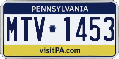 PA license plate MTV1453