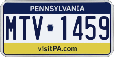 PA license plate MTV1459