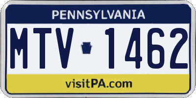PA license plate MTV1462