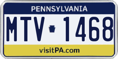 PA license plate MTV1468