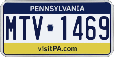 PA license plate MTV1469