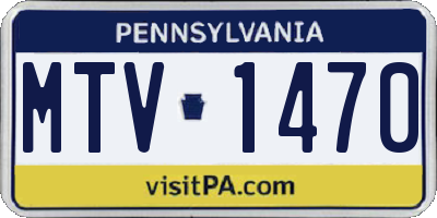 PA license plate MTV1470