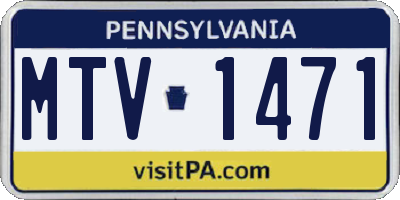 PA license plate MTV1471