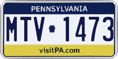 PA license plate MTV1473