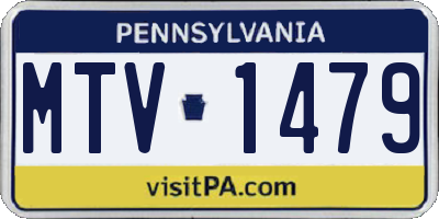 PA license plate MTV1479