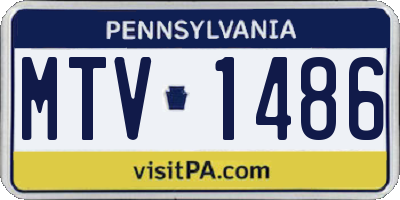 PA license plate MTV1486