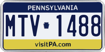 PA license plate MTV1488