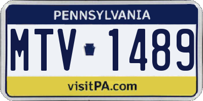 PA license plate MTV1489