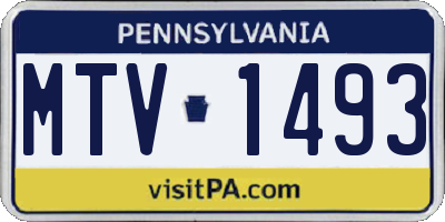 PA license plate MTV1493