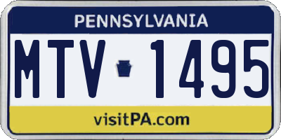 PA license plate MTV1495