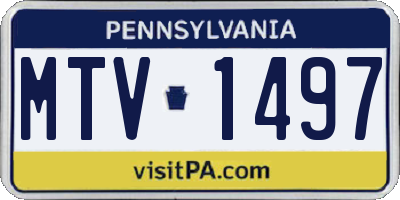 PA license plate MTV1497