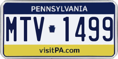 PA license plate MTV1499