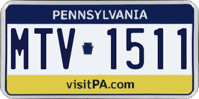 PA license plate MTV1511