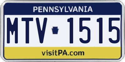 PA license plate MTV1515