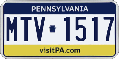 PA license plate MTV1517
