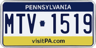 PA license plate MTV1519