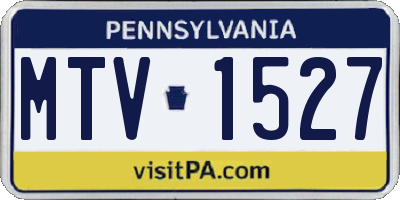 PA license plate MTV1527