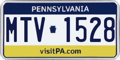 PA license plate MTV1528