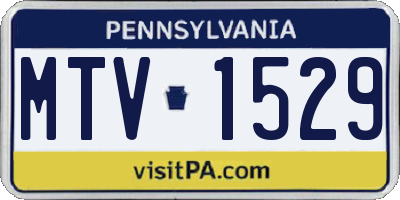 PA license plate MTV1529