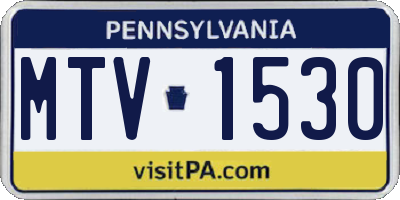 PA license plate MTV1530