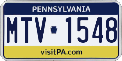 PA license plate MTV1548