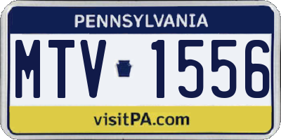 PA license plate MTV1556