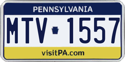 PA license plate MTV1557