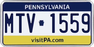 PA license plate MTV1559