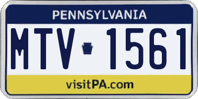 PA license plate MTV1561