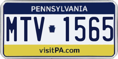 PA license plate MTV1565