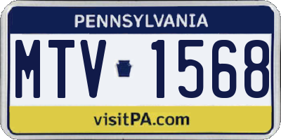 PA license plate MTV1568