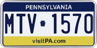 PA license plate MTV1570