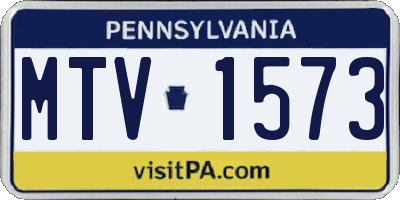 PA license plate MTV1573