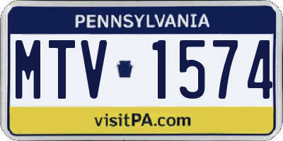 PA license plate MTV1574