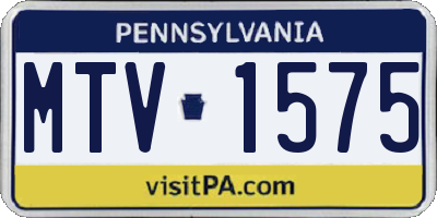 PA license plate MTV1575
