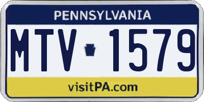 PA license plate MTV1579