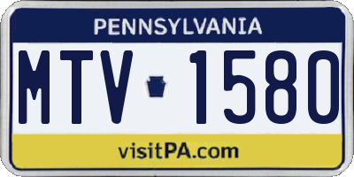 PA license plate MTV1580