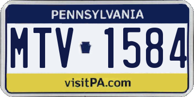PA license plate MTV1584