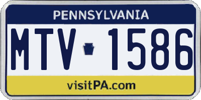 PA license plate MTV1586