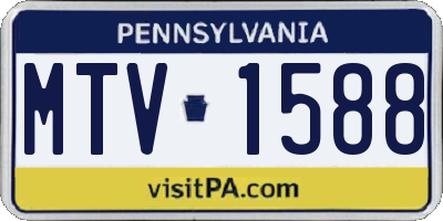 PA license plate MTV1588