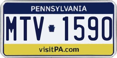 PA license plate MTV1590