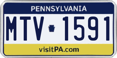 PA license plate MTV1591