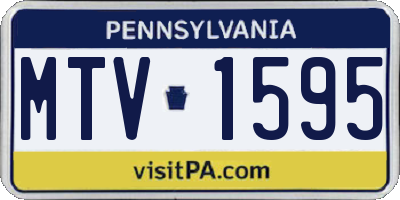 PA license plate MTV1595