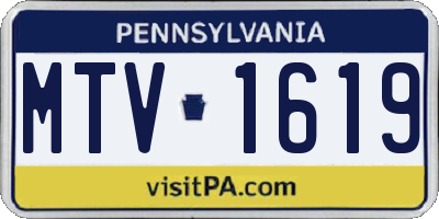 PA license plate MTV1619