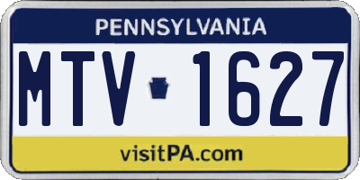 PA license plate MTV1627